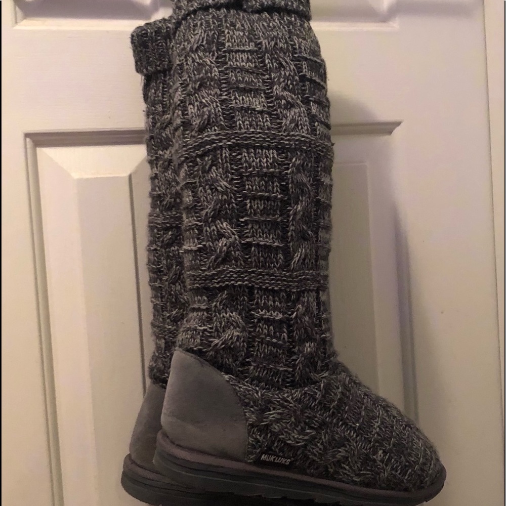 Muks Luks Sweater Cable Knit knee boots